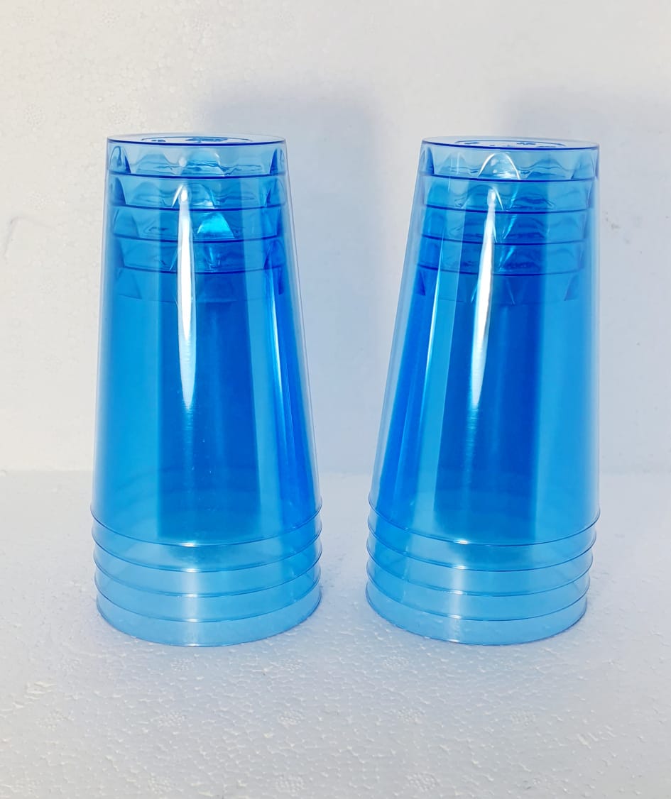 Copo Acrílico Resistente 300ml Azul Translúcido - 10 unid