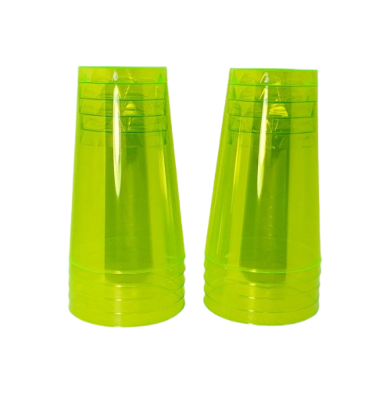 Copo Acrílico Resistente 300ml Verde Neon - 10 unid