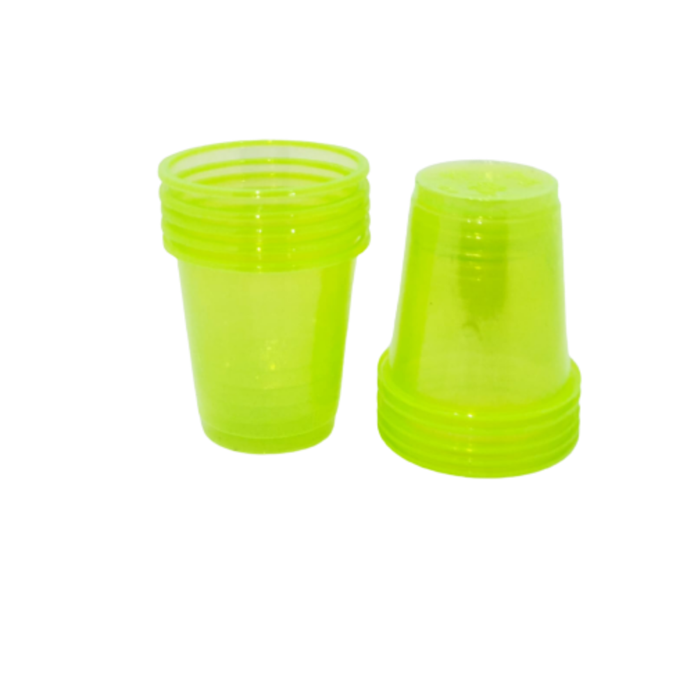 Copo Biodegradável Crystal Shot 30ml Verde Neon - 10 unid
