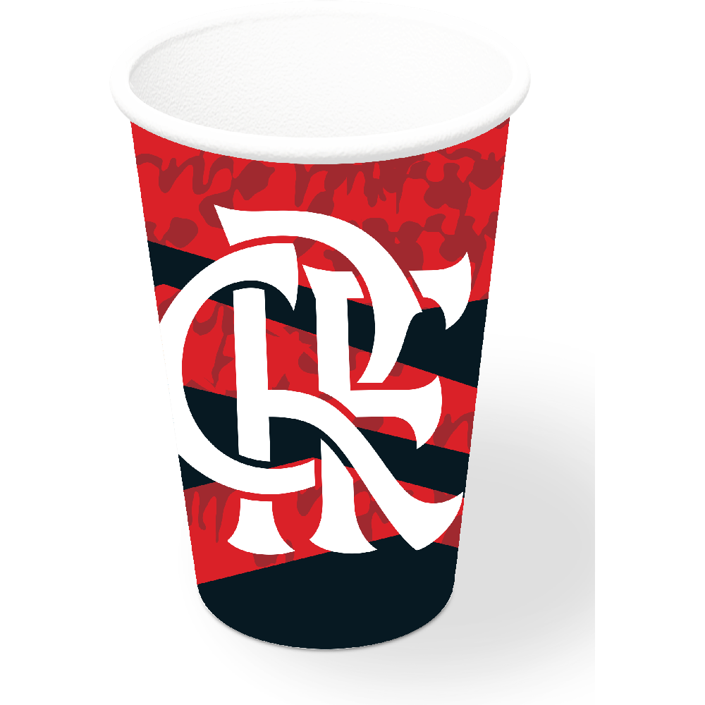 Copo Papel Tema 300ml Flamengo Futebol - 08 unid