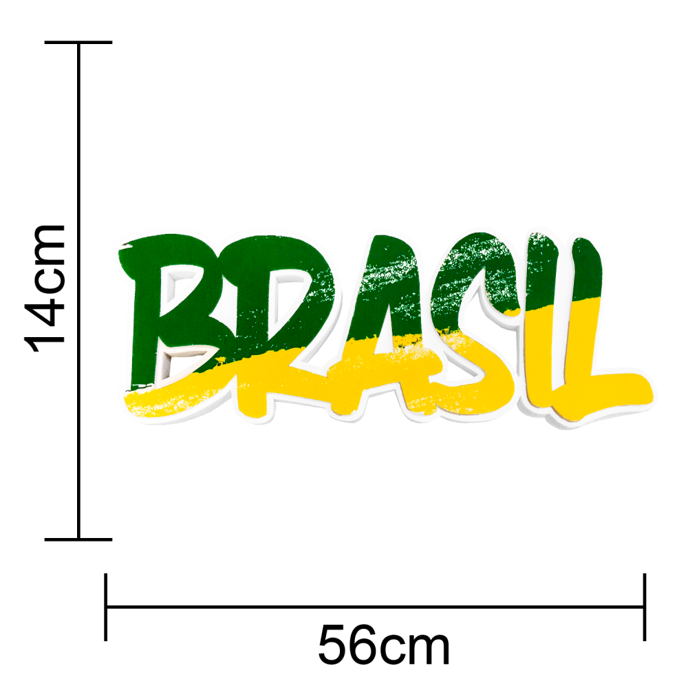Enfeite Letreiro Vai Brasil Copa do Mundo 56x14cm - 01 unid