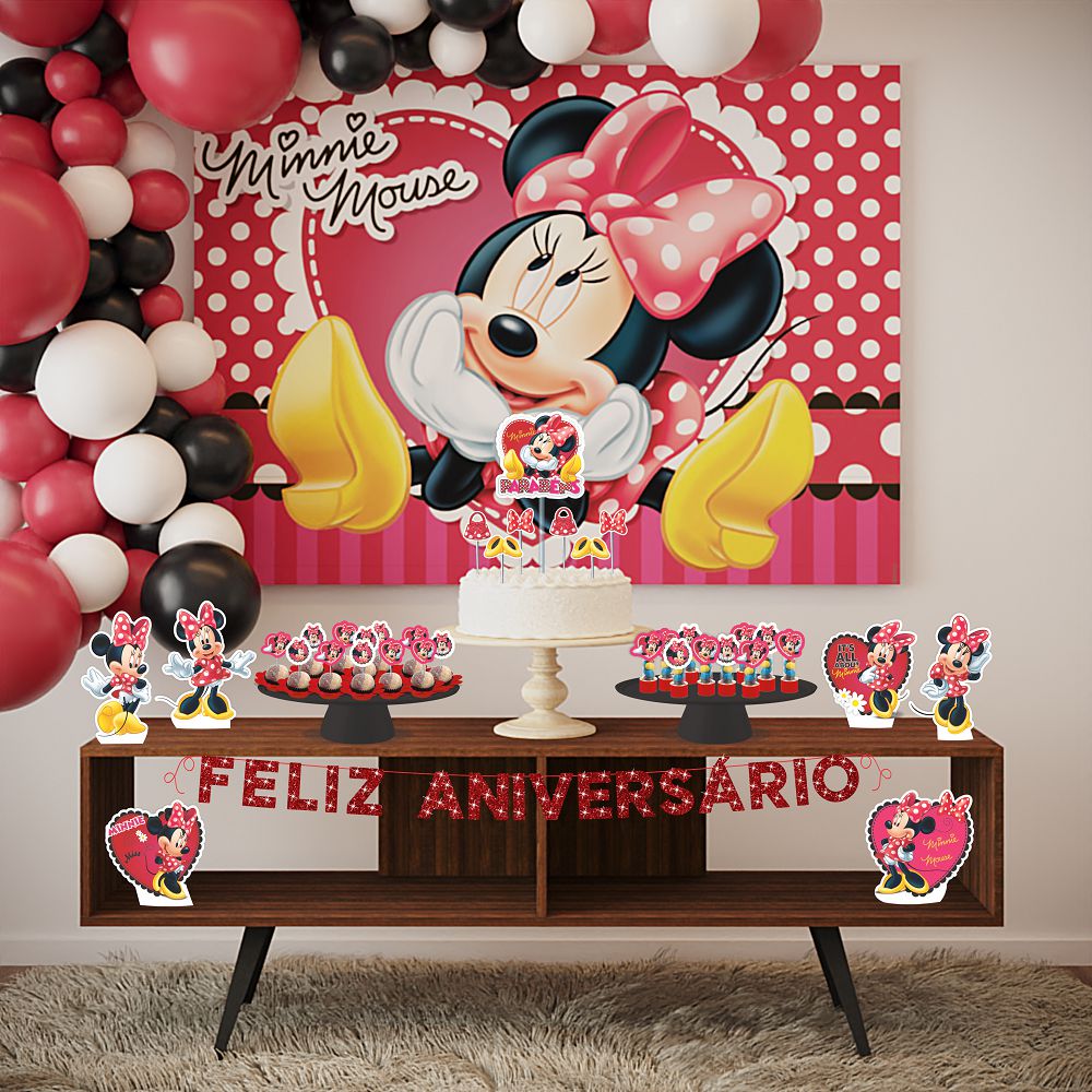 Kit Festa Pronta Decoração Minnie Mickey - 39 unid