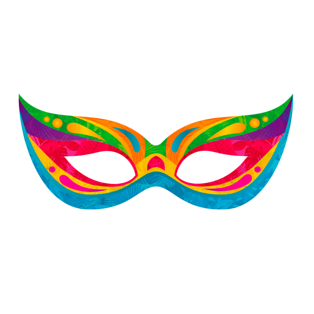 Máscara Carnaval em EVA Colorida Folia com Elástico - 01 un