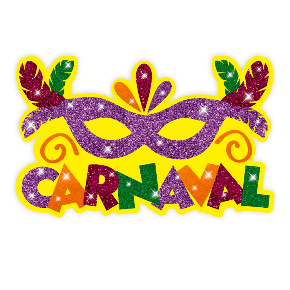 Enfeite Painel Carnaval Máscara em EVA com Glitter - 01 unid