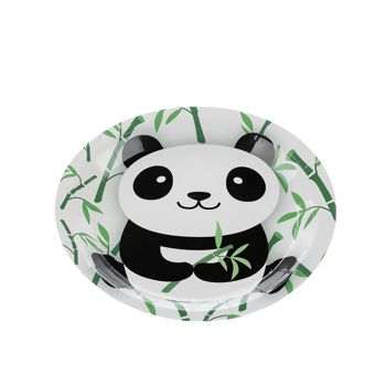 Prato Papel Tema 18cm Panda - 10 unid