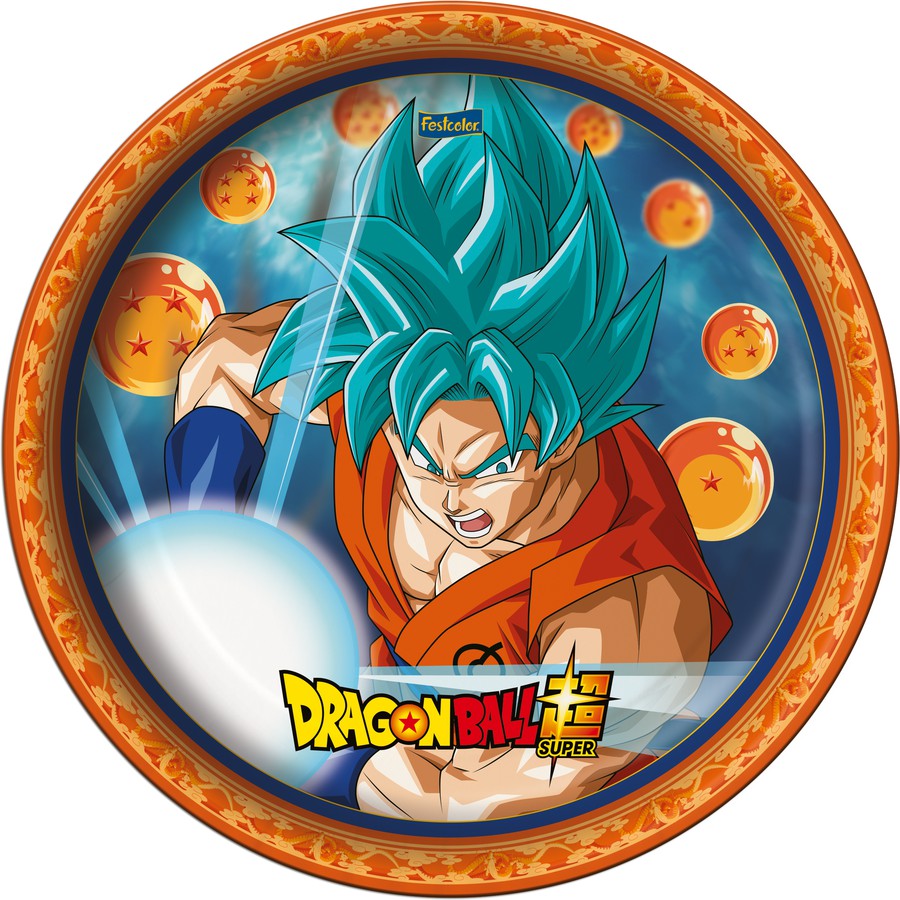 Prato Papel Tema 18cm Dragon Ball Goku - 08 unid