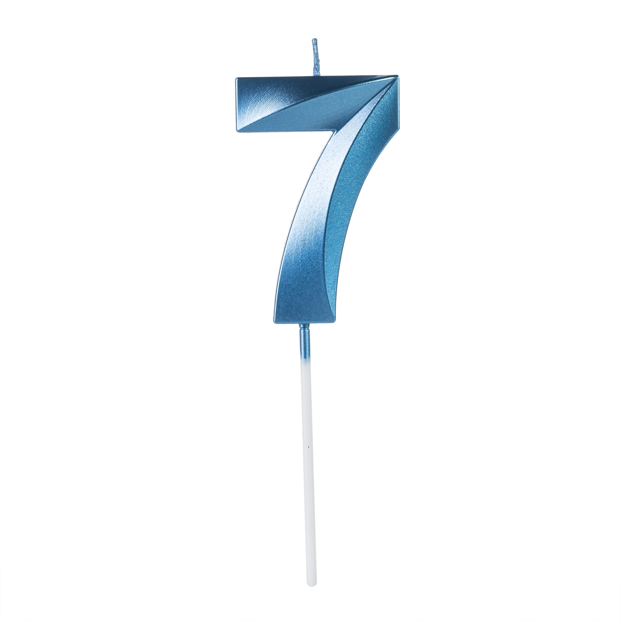 Vela Aniversário Design Azul Pérola Número 7 - 01 unid