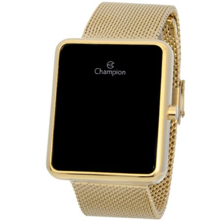 Relógio Champion Dourado Feminino Digital Led Vermelho