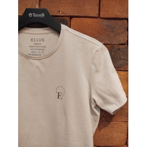 Camiseta Ellus Slim Fit Cotton Logo Bege - 56c7986