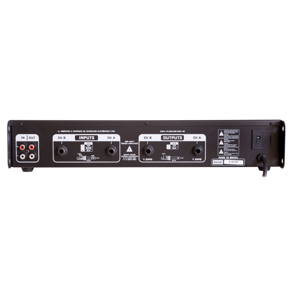 Amplificador profissional LL Audio Pro800 Classe D 200W Rms