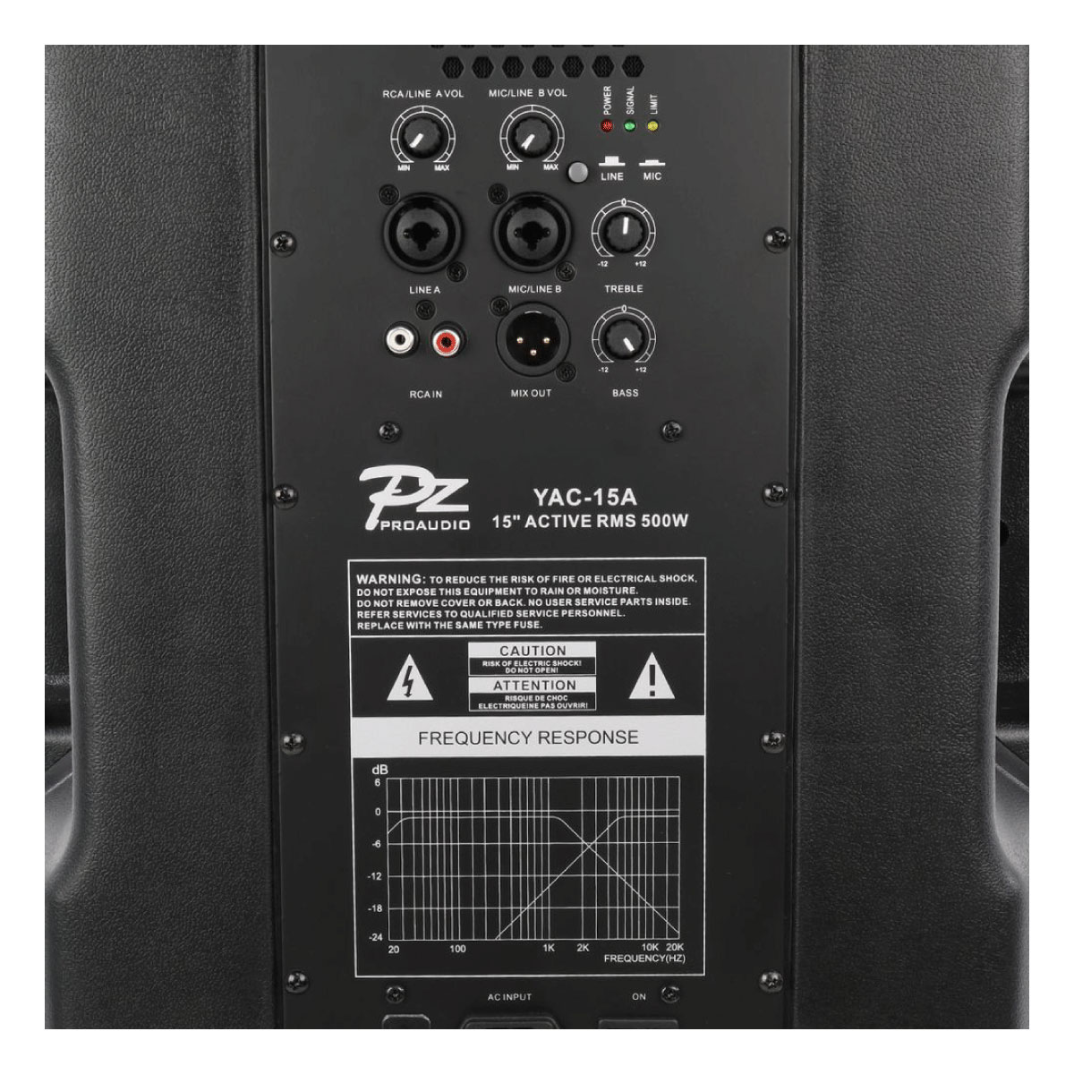 Cx Ativa Profissional 500 W BiAmplifier YAC15A PZ Pro Audio