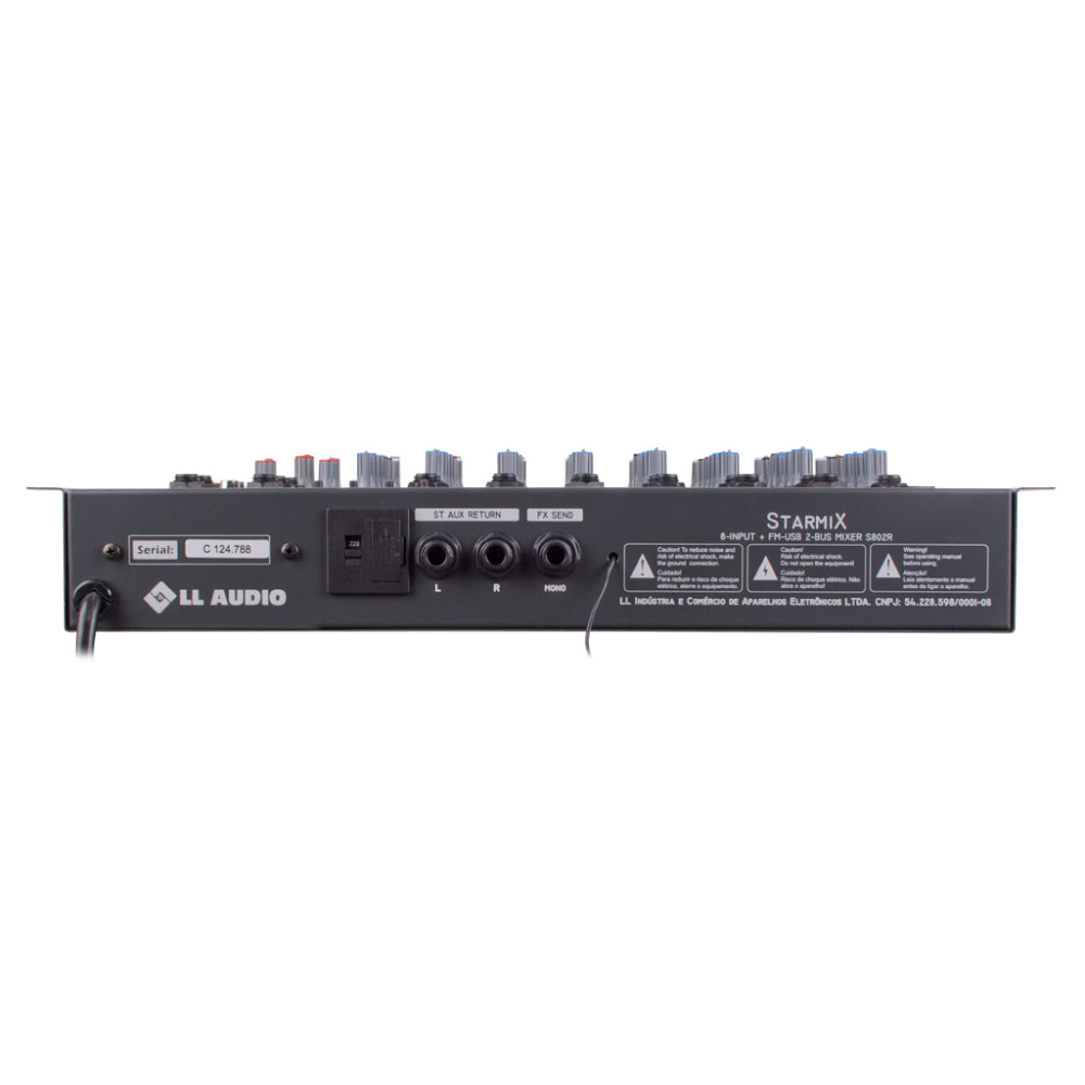Mesa De Som Mixer Ll Audio S802r  Bt 8 Canais Bluetooth