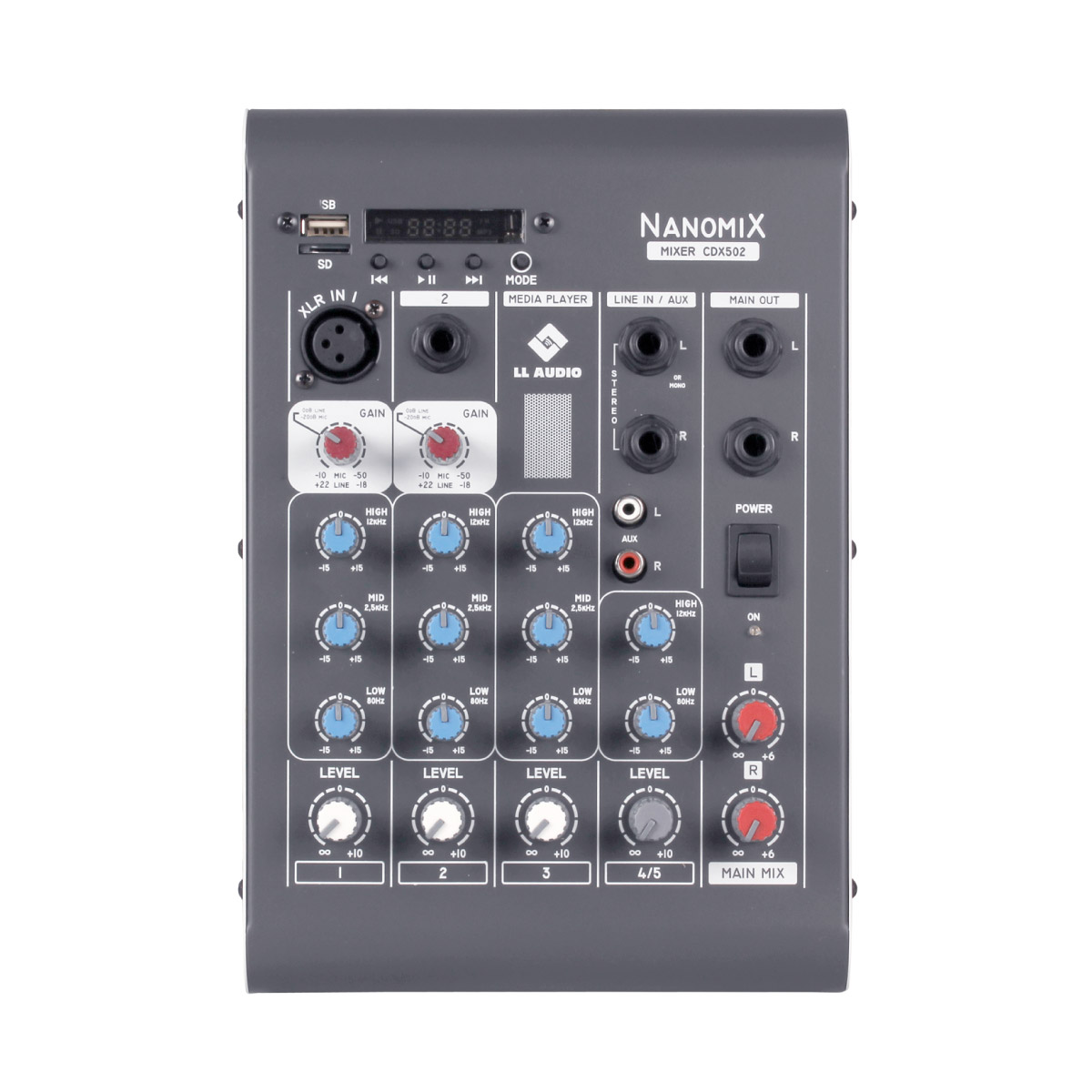 Mesa De Som Mixer Nanomix CDX LL Audio CDX502 4 Canais USB