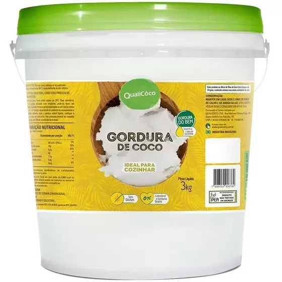 Gordura De Coco (Qualicoco) Balde 3litros