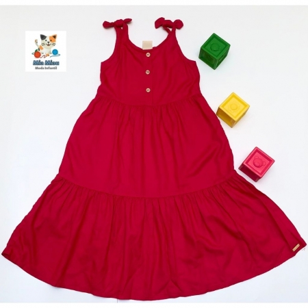 Vestido Midi Vermelho Colorittá