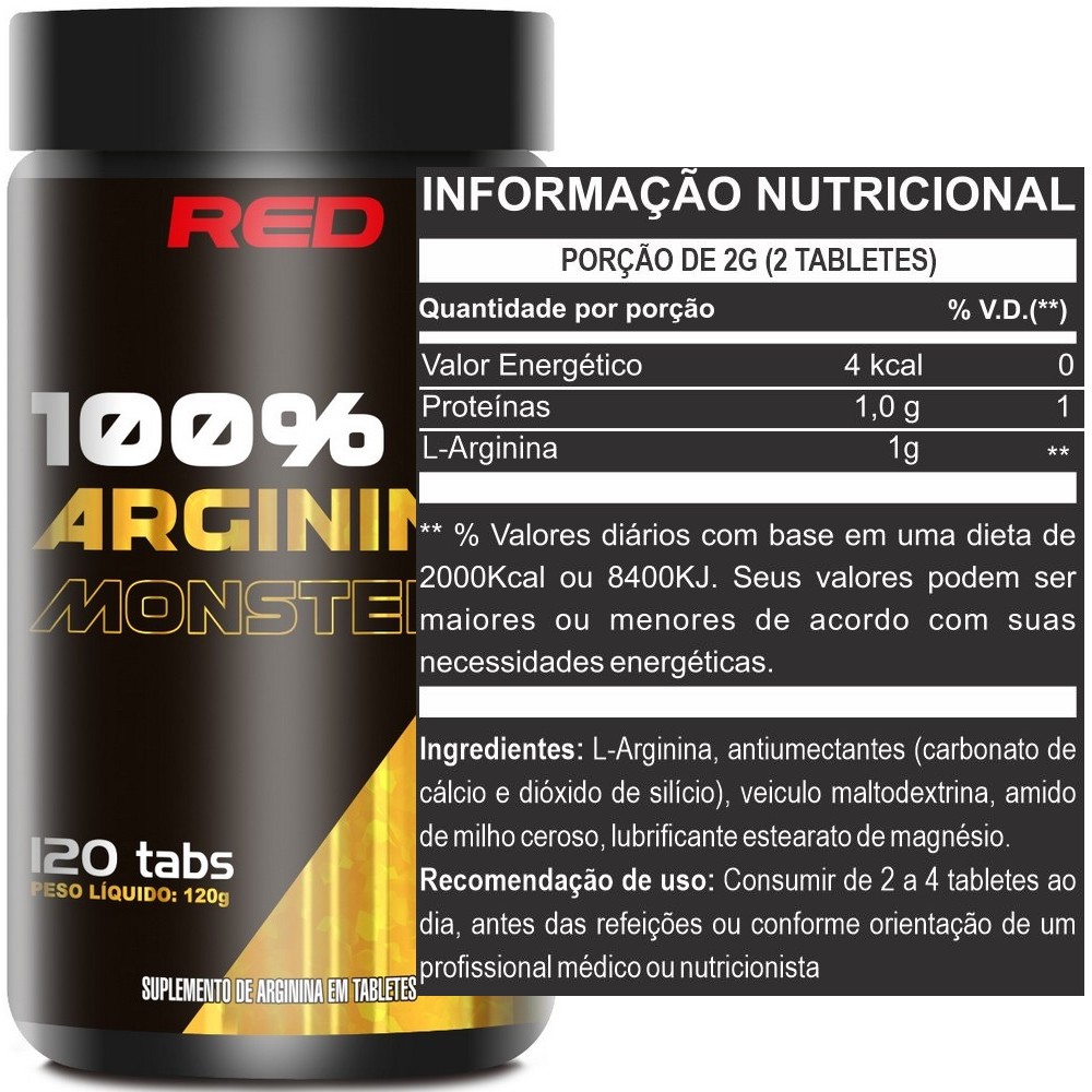 100% Arginina 120 Tabs - Red Series