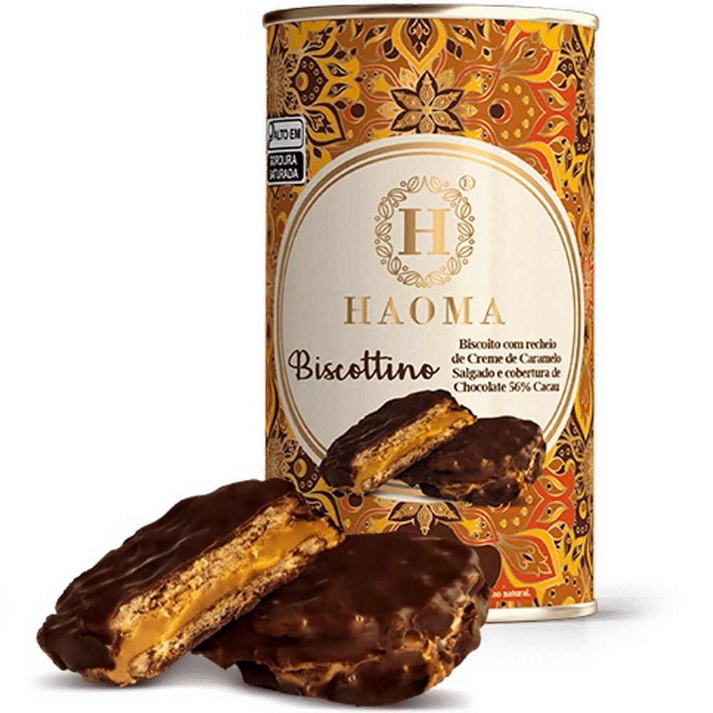 Biscottino - Caramelo Salgado e Cobertura de Chocolate - 168g - Haoma