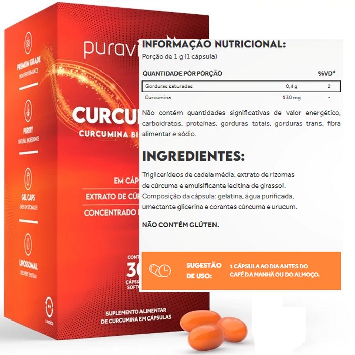 Curcumagic Biodisponível (30 Softgel) - Pura Vida
