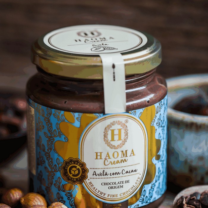 Haoma Cream 220g - Creme de Avelã com Cacau - Com Whey Protein e Colageno