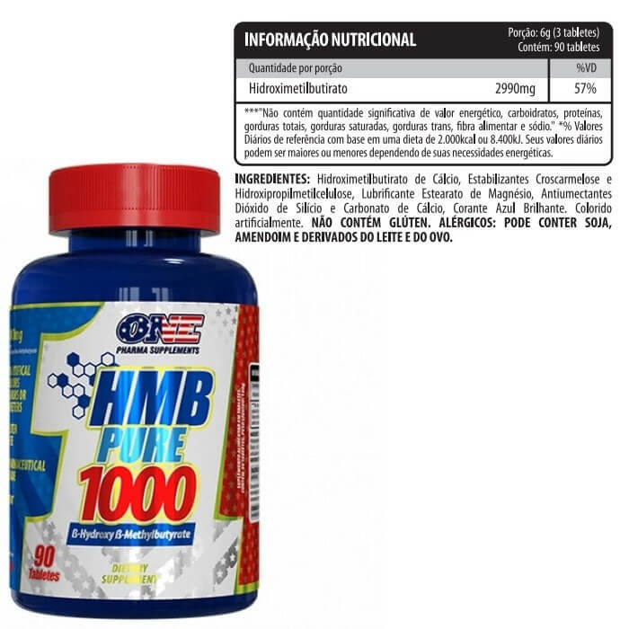 Hmb Pure 1000 90 Tabs - One Pharma