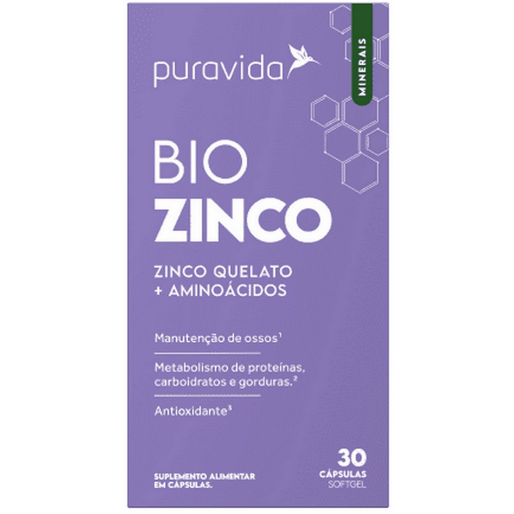 Kit 2x Bio Zinco - Zinco Quelato + Aminoácidos - 30 Capsulas - Pura Vida