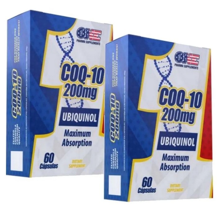 Kit 2x Coenzima Ubiquinol Coq10 200mg (60 Caps) - One Pharma