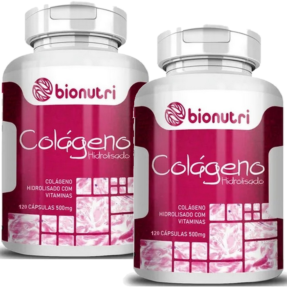 Kit 2x Colágeno Hidrolisado Com Vitaminas (120 Capsulas) - Bionutri