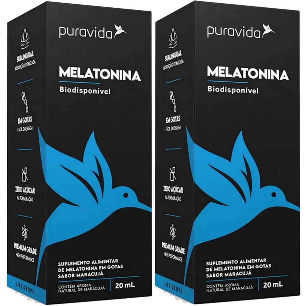 Kit 2x Melatonina Biodisponível em Gotas - 20ml - Pura Vida