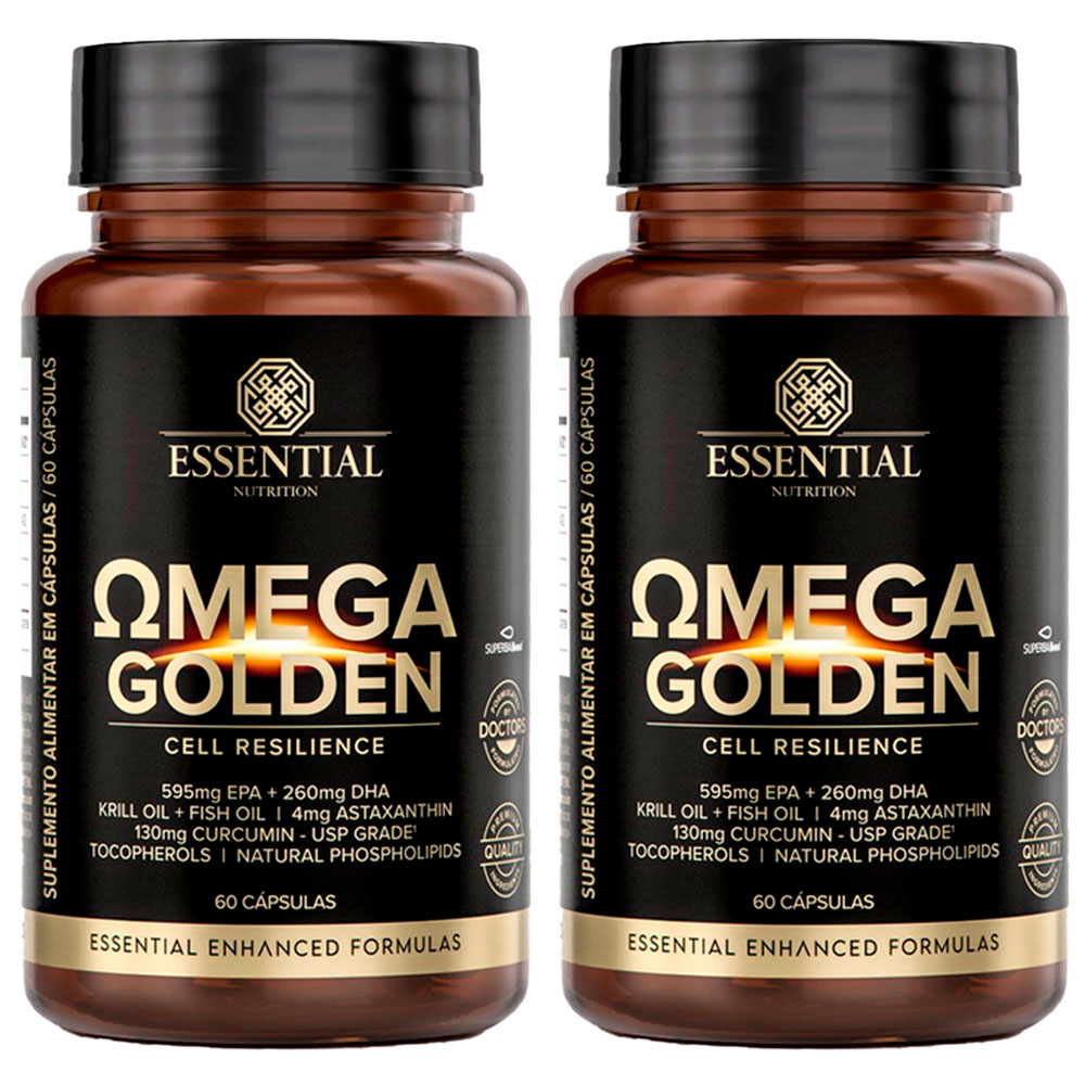 Kit 2x Omega Golden - Cell Resilience - 60 Capsulas cada - Essential Nutrition