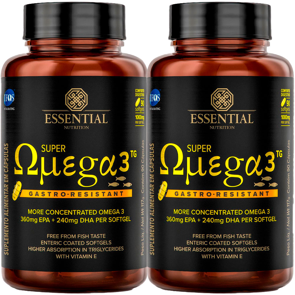 Kit 2x Super Omega 3 TG Gastro Resistant - (90caps) - Essential Nutrition