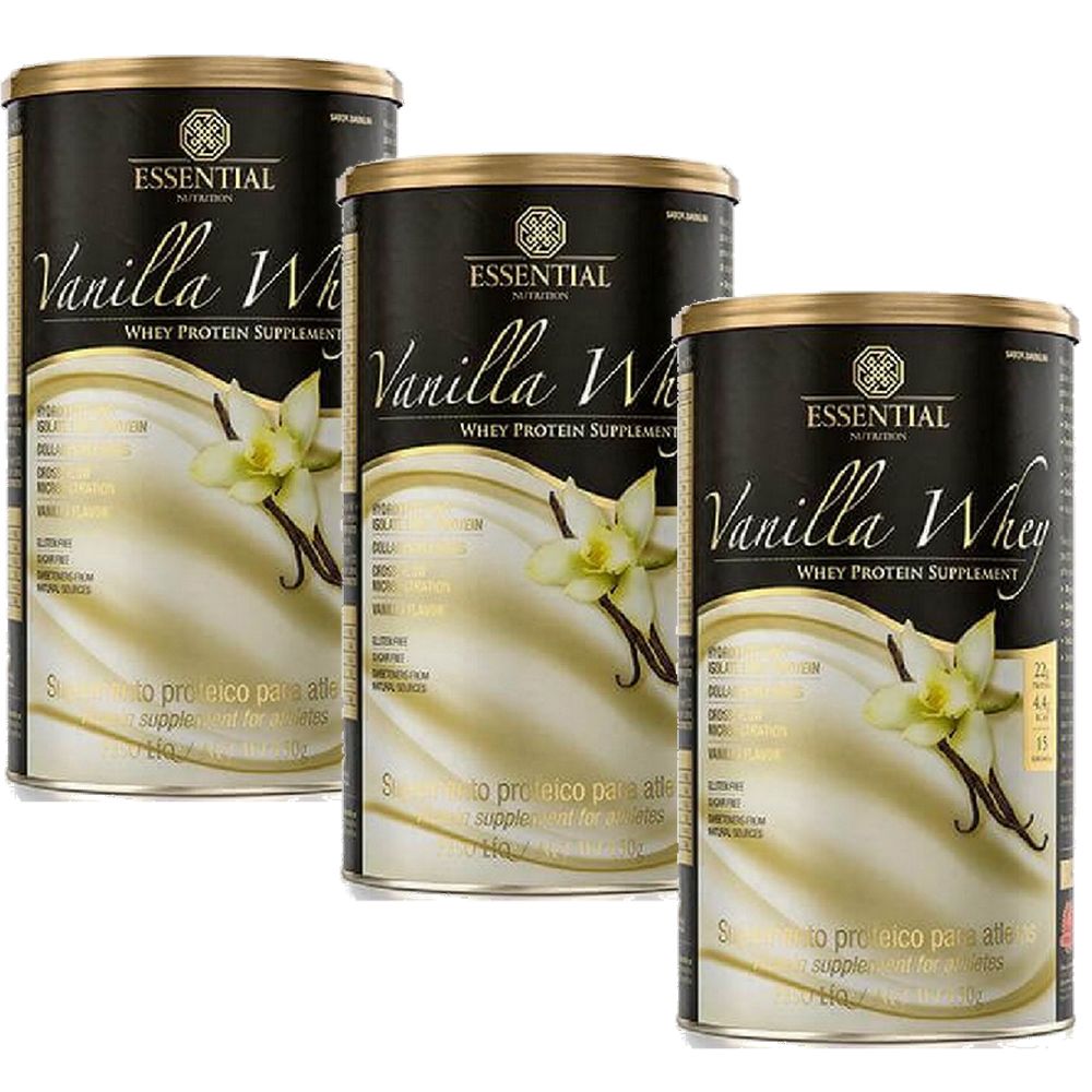 Kit 3x Vanilla Whey (450g cada) - Essential Nutrition