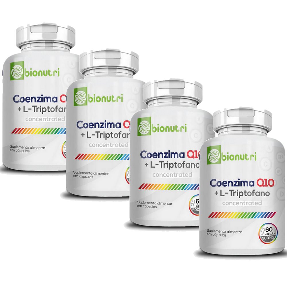 Kit 4x Coenzima Q10 + L-Triptofano - (60 Capsulas) - Bionutri
