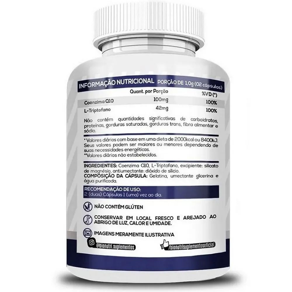 Kit 4x Coenzima Q10 + L-Triptofano - (60 Capsulas) - Bionutri