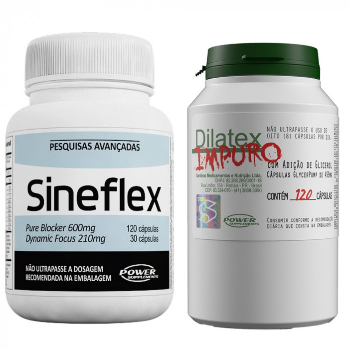 Kit Massa E Definição Dilatex Impuro (120 Caps) + Sineflex (150 Caps) Power Supplements
