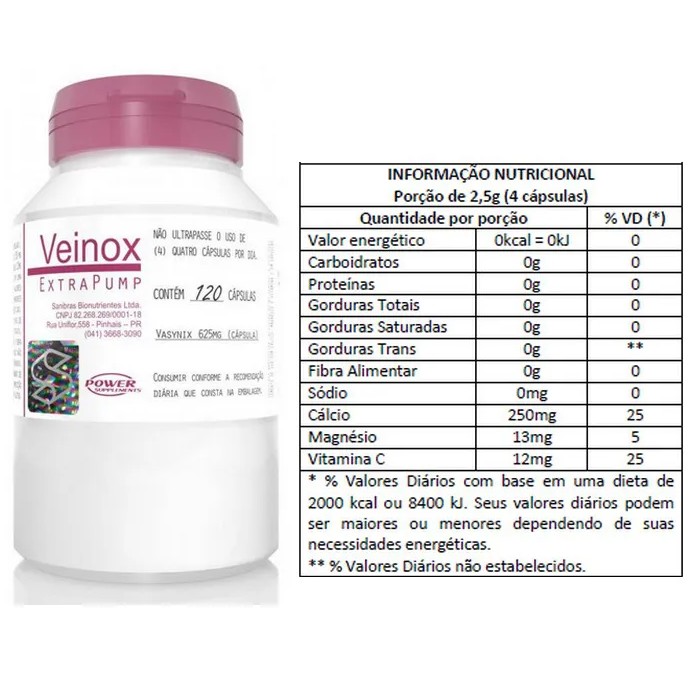 Kit Pre Treino Veinox (120 caps) - Power Supplements + Creatina em Capsula (120 caps) - Age