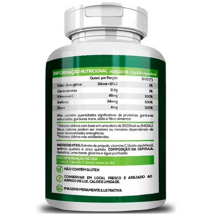 Própolis Verde Com Vitamina C - (120 Capsulas) - Bionutri