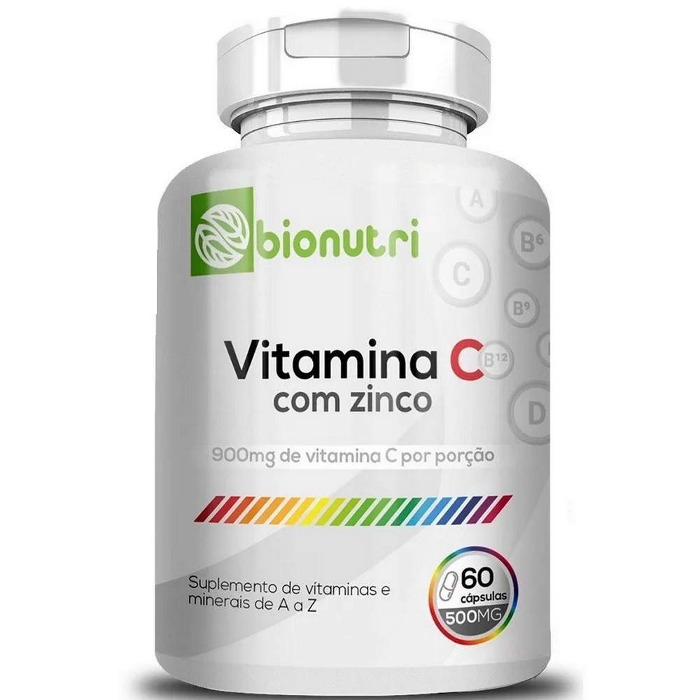 Vitamina C com Zinco - (60 Capsulas) - Bionutri