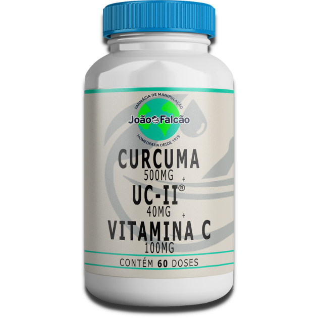 Curcuma Longa 500Mg + Colágeno UC-II® 40Mg + Vitamina C 100Mg - 60 Doses
