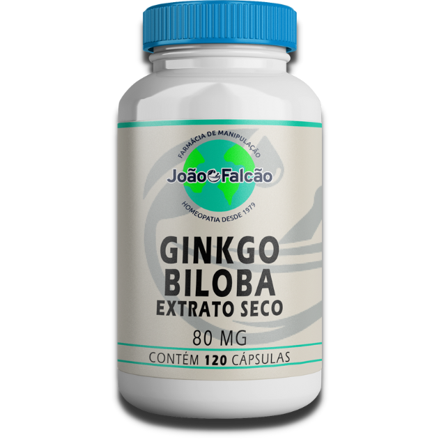 Ginkgo Biloba(Extrato Seco) 80Mg - 120 Cápsulas  - FARMACIA JOÃO FALCÃO