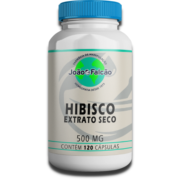 Hibisco(Extrato Seco) 500Mg - 120 Cápsulas  - FARMACIA JOÃO FALCÃO