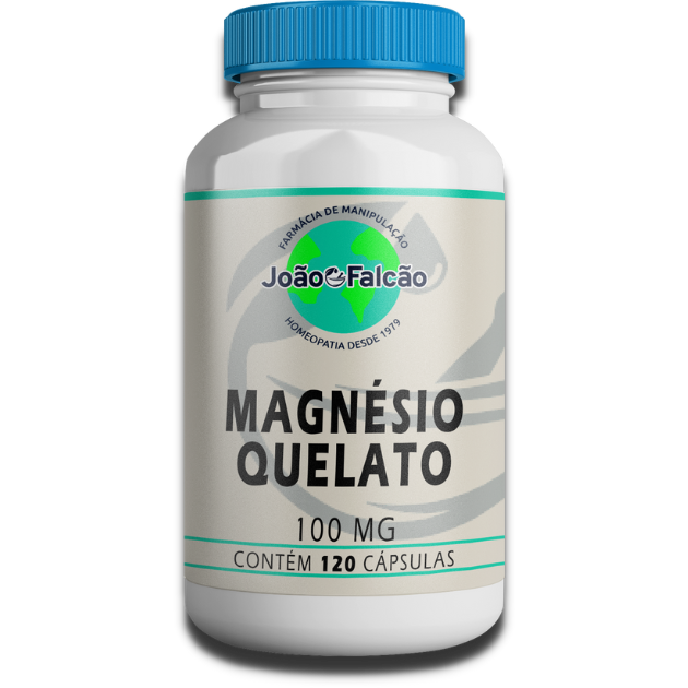 Magnésio Quelato 100Mg - 120 Cápsulas  - FARMACIA JOÃO FALCÃO