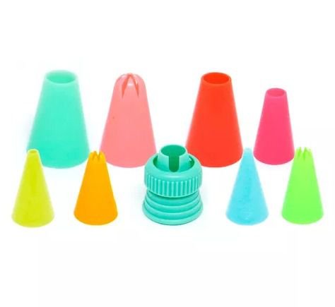 Kit Confeitaria Bico Plástico Colors Pacote Com 9 Unidades