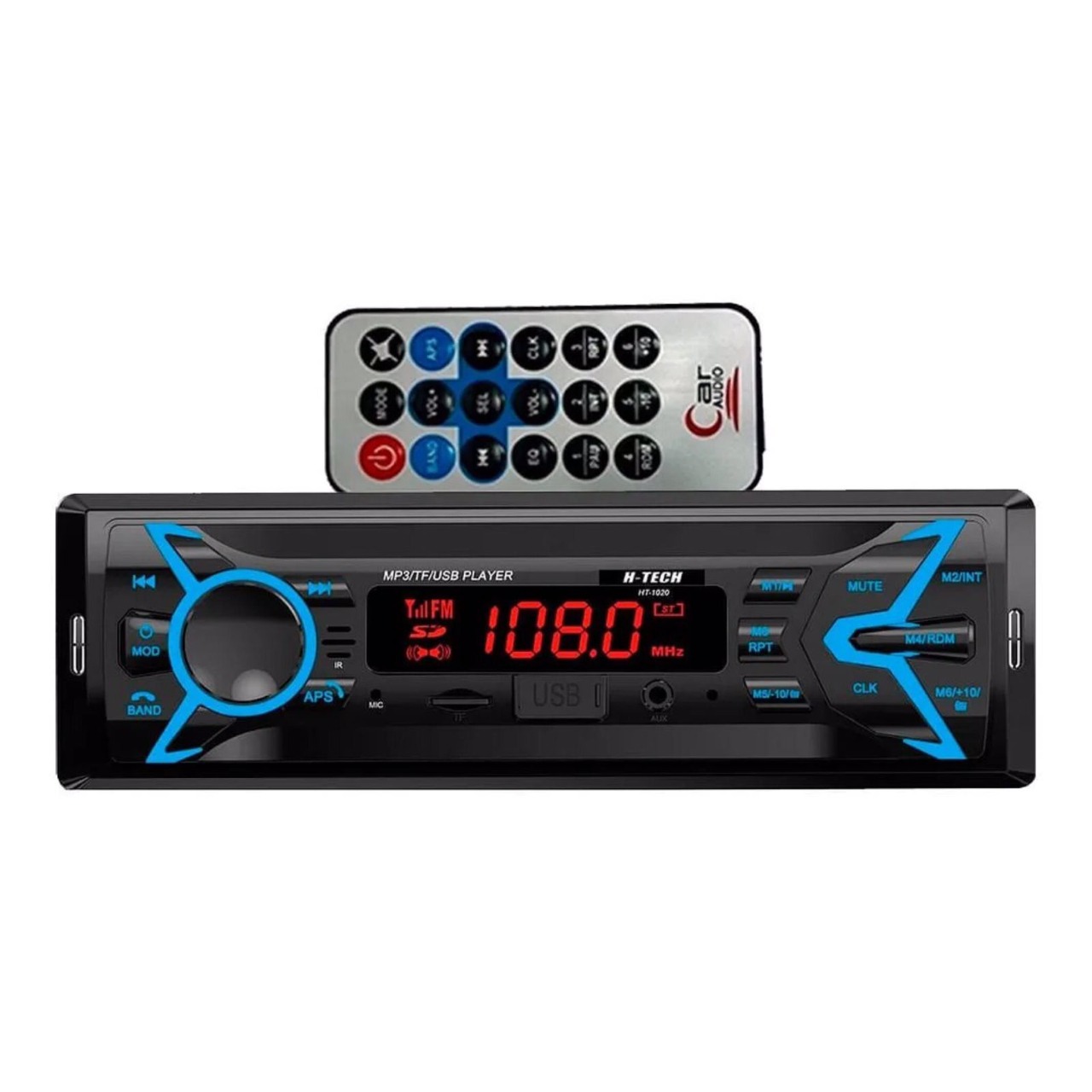 Auto Rádio MP3 Player H-Tech Bluetooth HT-1020