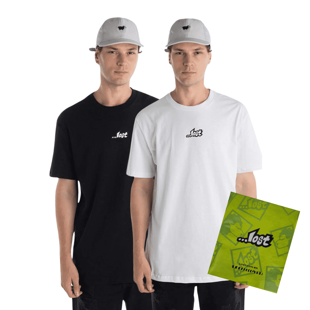 Kit Com Duas Camisetas Lost Original 100% Algodão Surf Skate