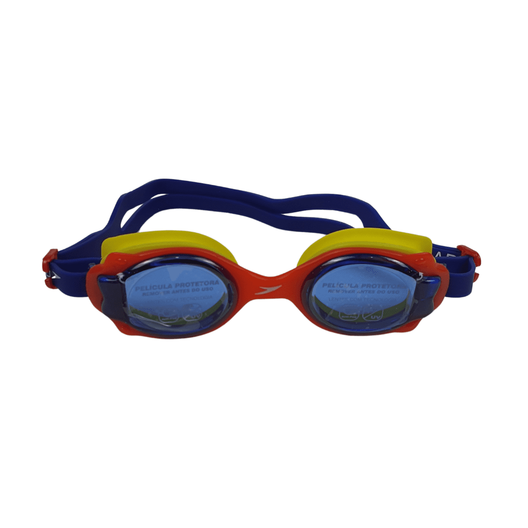 Óculos De Natação Infantil Speedo Lappy Proteção Uv Anti-Fog- Amarelo Azul
