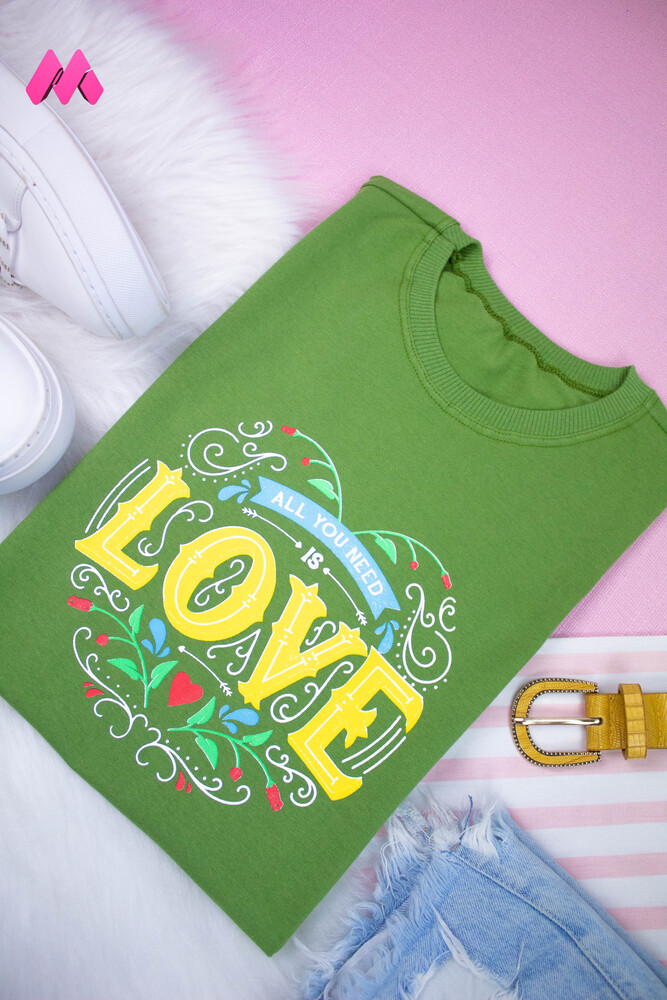 All you need Is love - Verde Militar