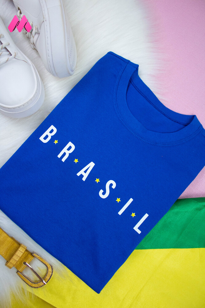 Brasil com estrelas no meio - Azul