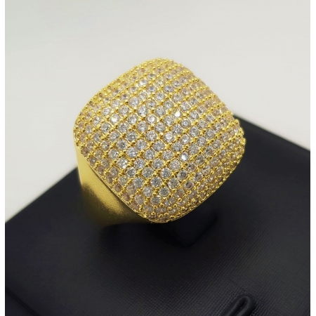 Anel Luxury Abaulado Micro Zircônia Cristal Banhado em Ouro18k (SKU: 00011056)