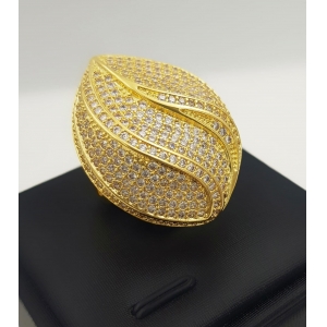 Anel Luxury Micro Zircônia Cristal Banhado em Ouro 18K