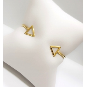 Bracelete Triângulo Liso Banhado em Ouro18k